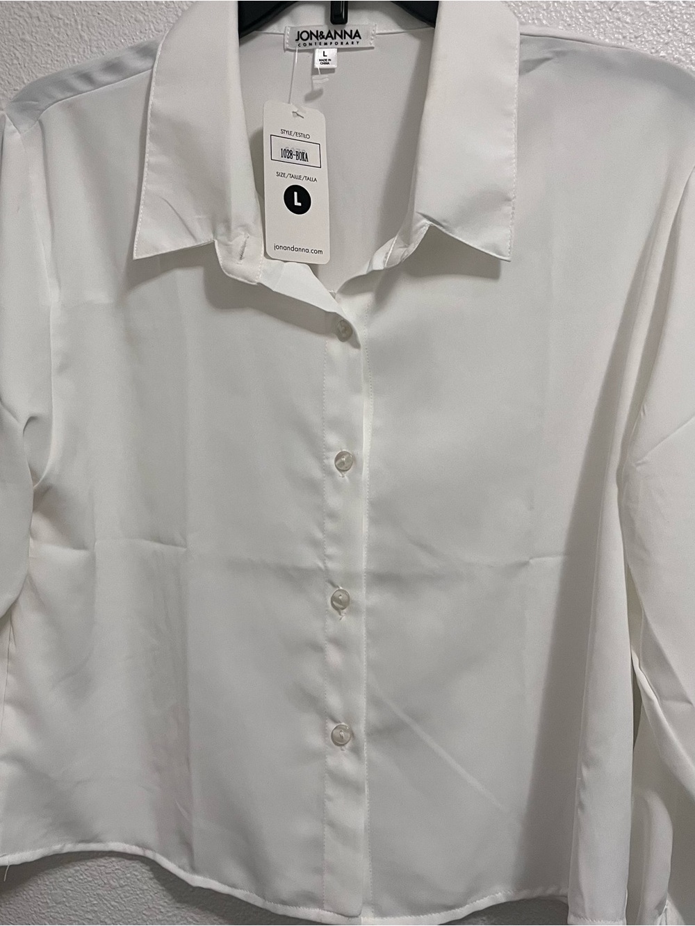 Jon & Anna White Long-Sleeve Button Front Dress Shirt